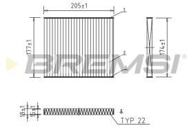 BREMSI FC0162C - FILTRO HABITACULO FIAT, FORD, LANCIA