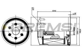 BREMSI FL1302 - FILTRO DE ACEITE FIAT, LANCIA