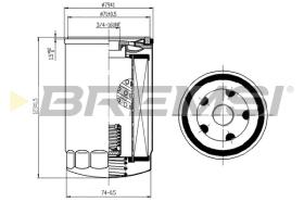 BREMSI FL1306 - FILTRO DE ACEITE FIAT, TOYOTA, VW, SUZUKI