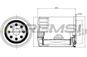 BREMSI FL1466 - FILTRO DE ACEITE FIAT, FORD, RENAULT, TOYOTA