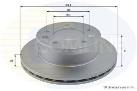 COMLINE ADC1610V - DISCO FRENO REVESTIDO COMLINE