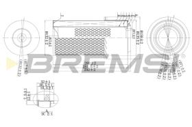 BREMSI FA1669 - FILTRO DE AIRE HYUNDAI, MITSUBISHI