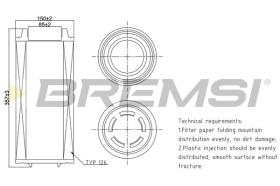 BREMSI FA1683 - FILTRO DE AIRE MITSUBISHI