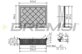 BREMSI FA2339 - FILTRO DE AIRE FORD