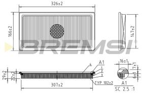 BREMSI FA2342 - FILTRO DE AIRE JEEP