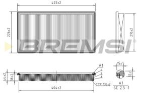 BREMSI FA2392 - FILTRO DE AIRE MERCEDES-BENZ