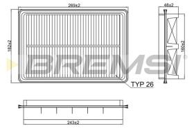 BREMSI FA2394 - FILTRO DE AIRE HYUNDAI