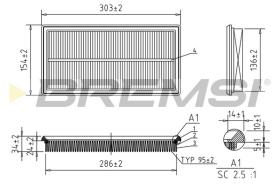 BREMSI FA2398 - FILTRO DE AIRE FIAT