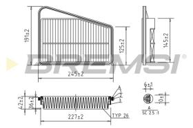 BREMSI FA2534 - FILTRO DE AIRE KIA