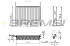 BREMSI FA2545 - FILTRO DE AIRE OPEL