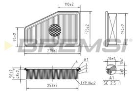 BREMSI FA2567 - FILTRO DE AIRE JEEP