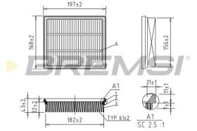 BREMSI FA2582 - FILTRO DE AIRE FORD