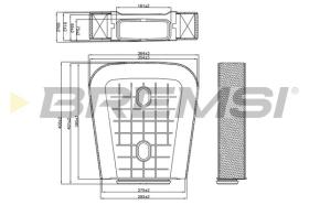 BREMSI FA2593 - FILTRO DE AIRE VW, AUDI, BENTLEY